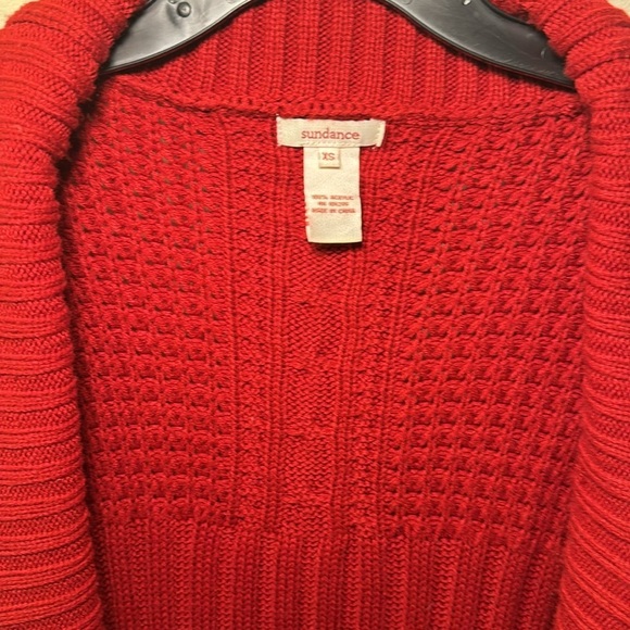 Sundance women's Red Open Front Cardigan Size XS - Picture 2 of 5